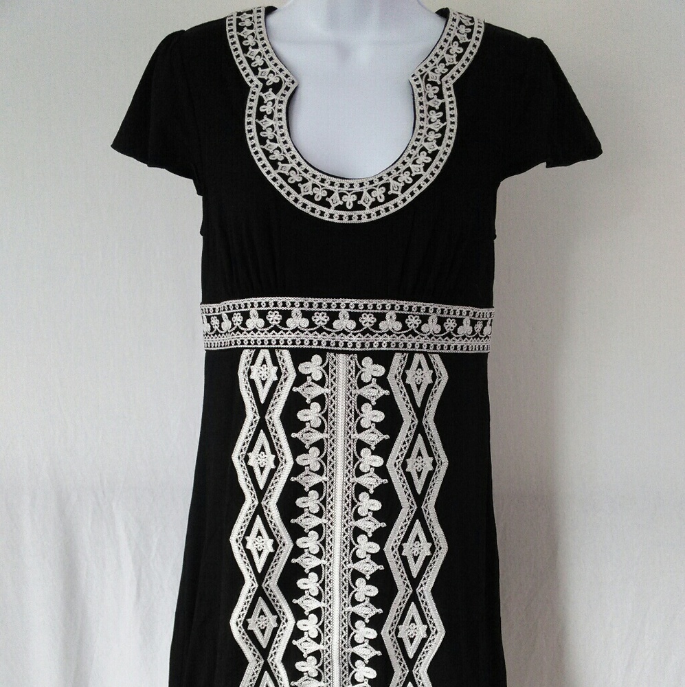 INC International Concepts Embroidered black dress